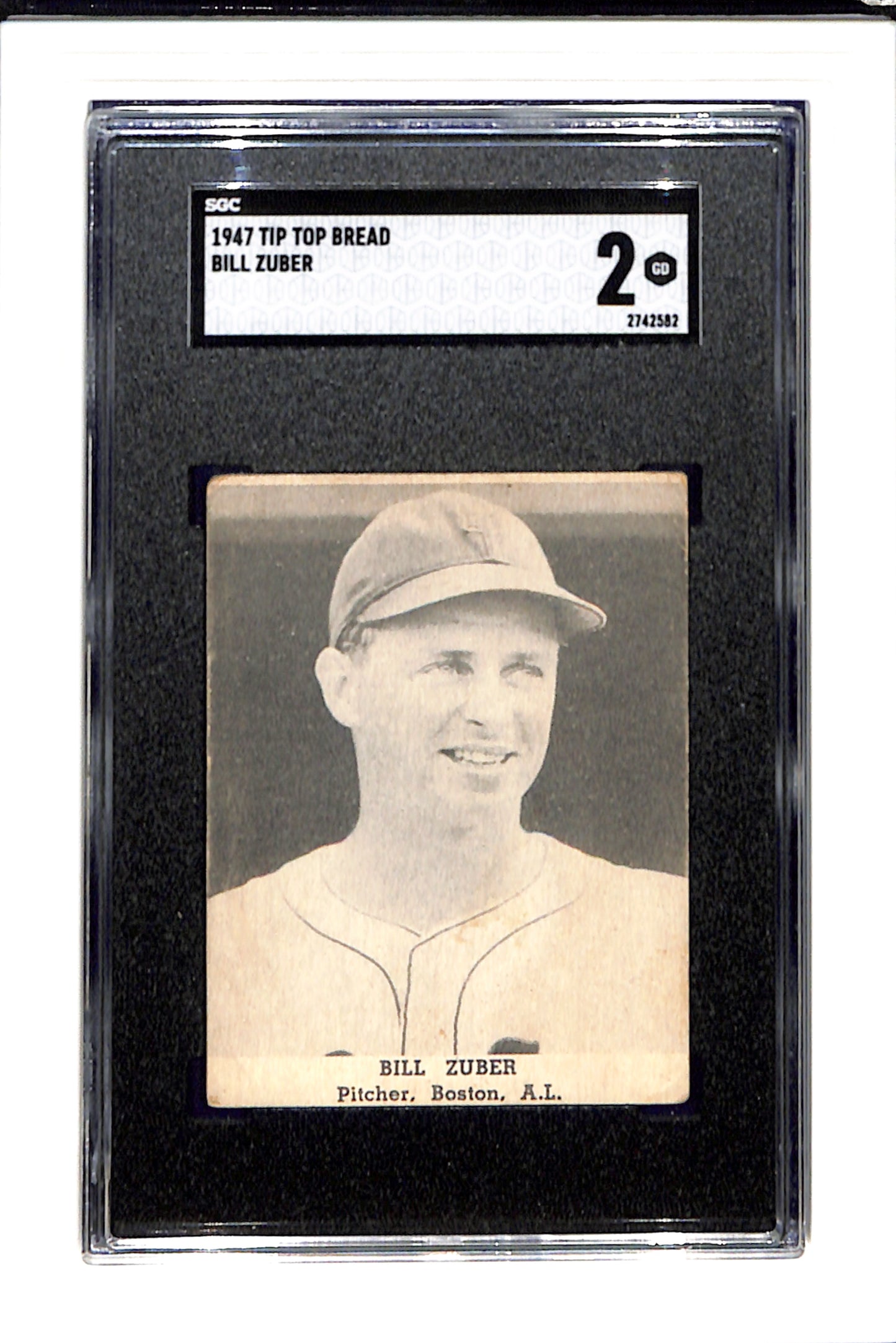 1947 Tip Top Bread Bill Zuber SGC 2 Rare Issue! SN 2742582