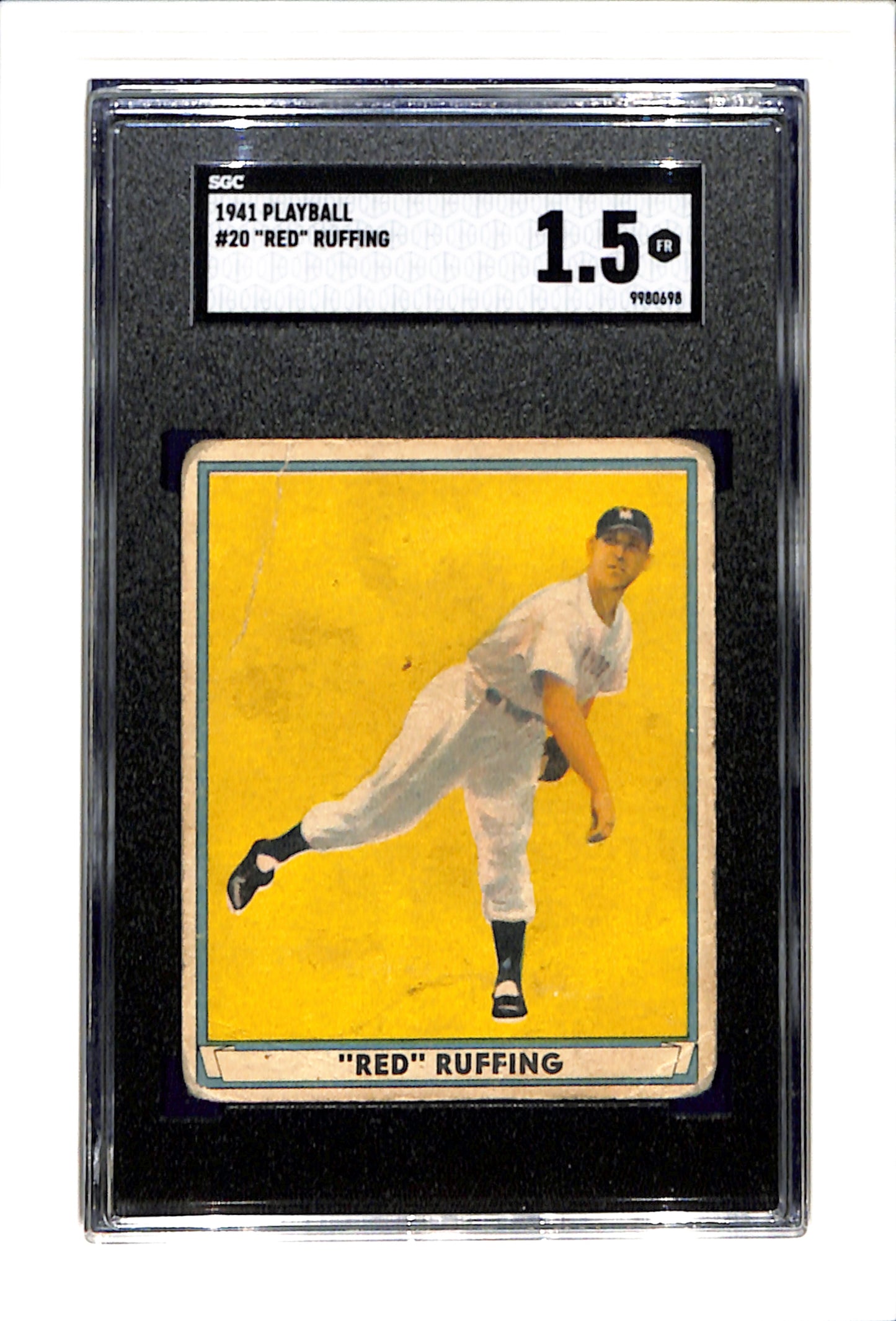 1941 Playball #20 Red Ruffing SGC 1.5 SN 9980698