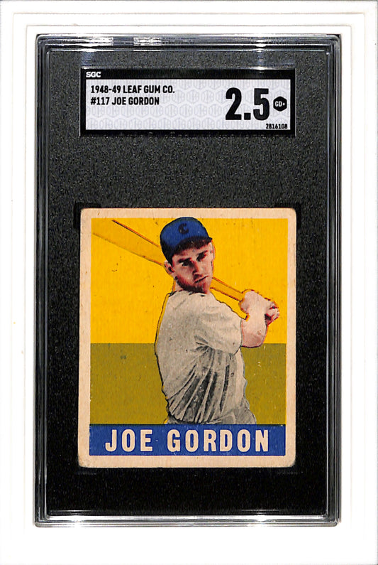 1948-49 Leaf Gum Co. #117 Joe Gordon SGC 2.5 SN 2816108