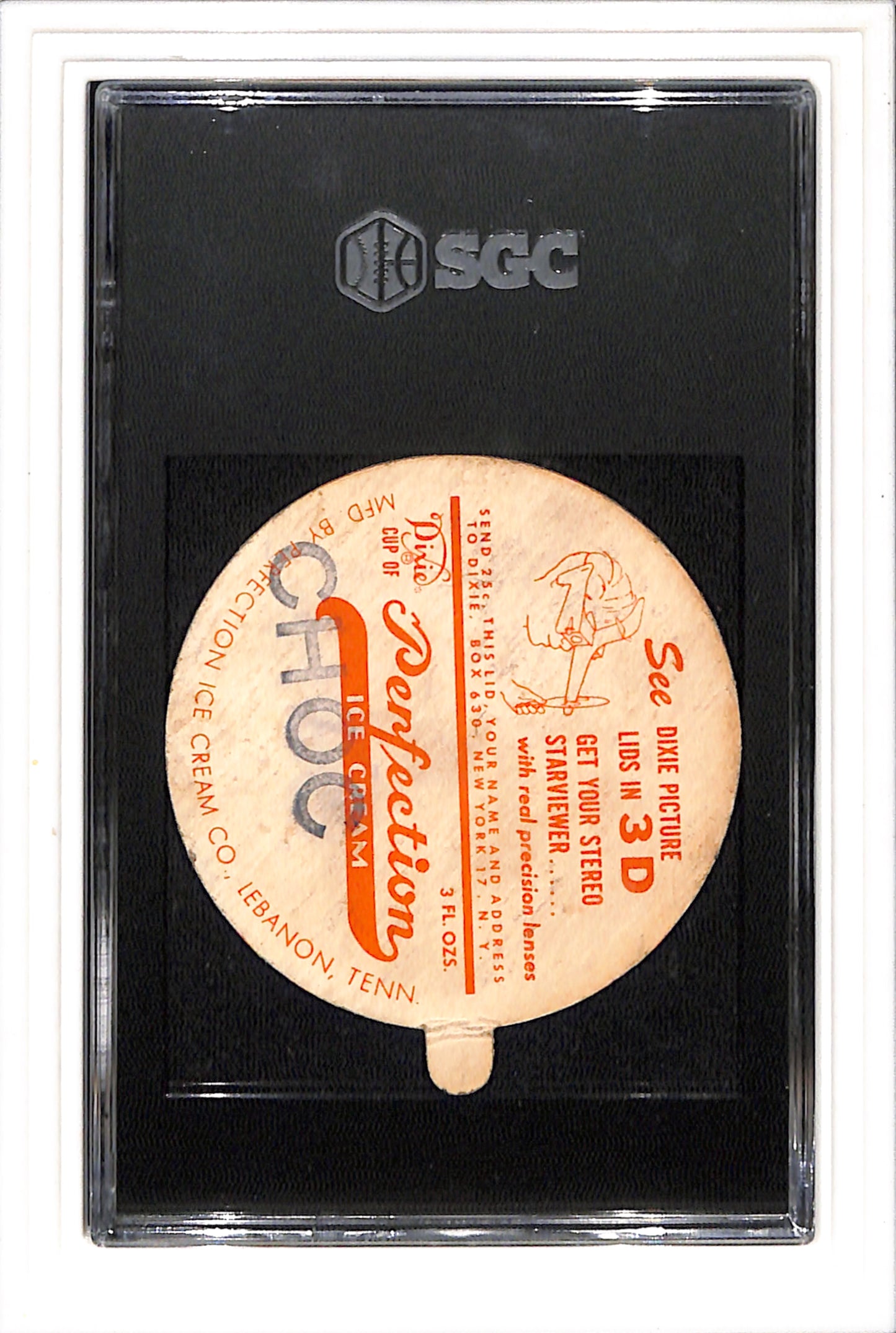 1954 Dixie Lids # Al Schoendienst Perfection Ice Cream SGC 2 SN 9444608