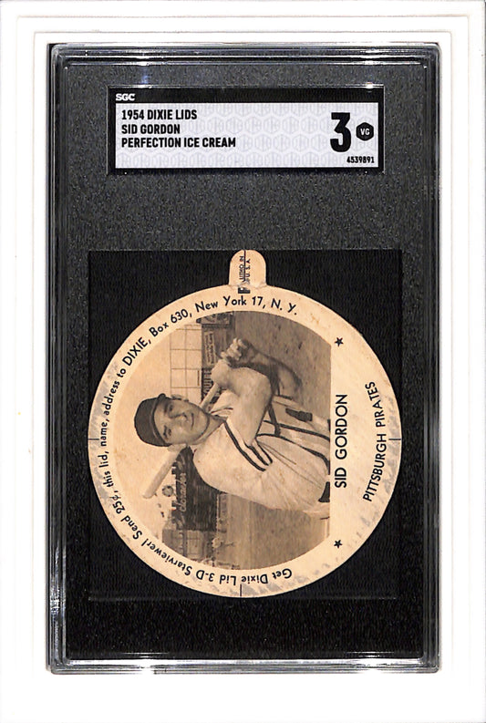 1954 Dixie Lids # Sid Gordon Perfection Ice Cream SGC 3 SN 4539891