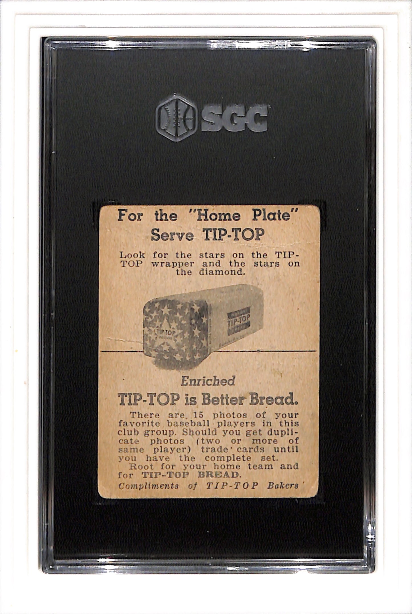 1947 Tip Top Bread # Bernard Creger SGC 1 SN 1734064
