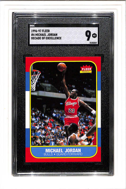 1996-97 Fleer #4 Michael Jordan Decade Of Excellence SGC 9 SN 2153237