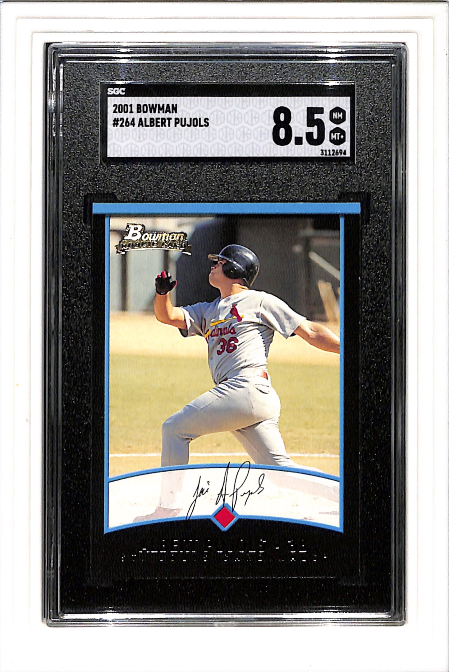 2001 Bowman #264 Albert Pujols SGC 8.5 SN 3112694