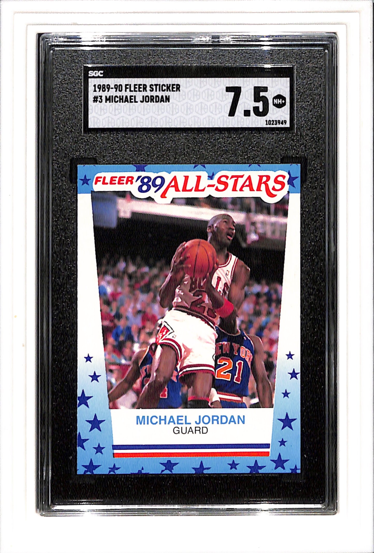 1989-90 Fleer Sticker #3 Michael Jordan SGC 7.5 SN 1023949