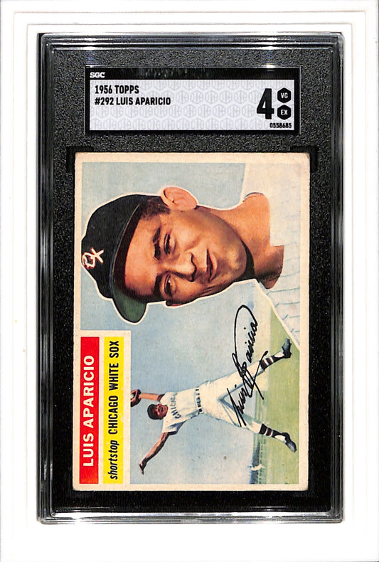 1956 Topps #292 Luis Aparicio SGC 4 SN 0558685