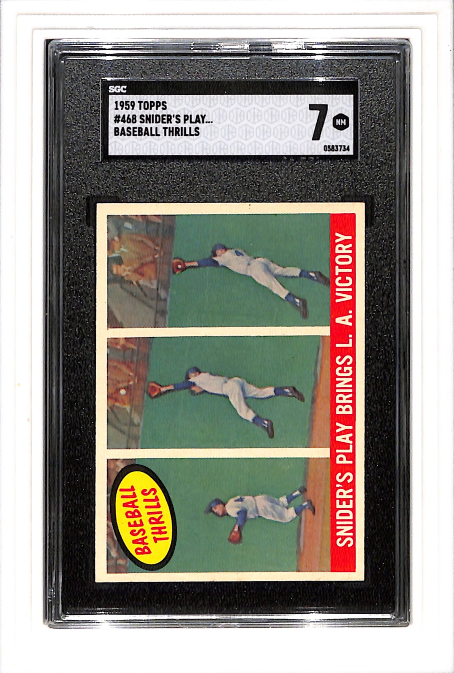 1959 Topps #468 Snider's Play... Baseball Thrills SGC 7 SN 0583734