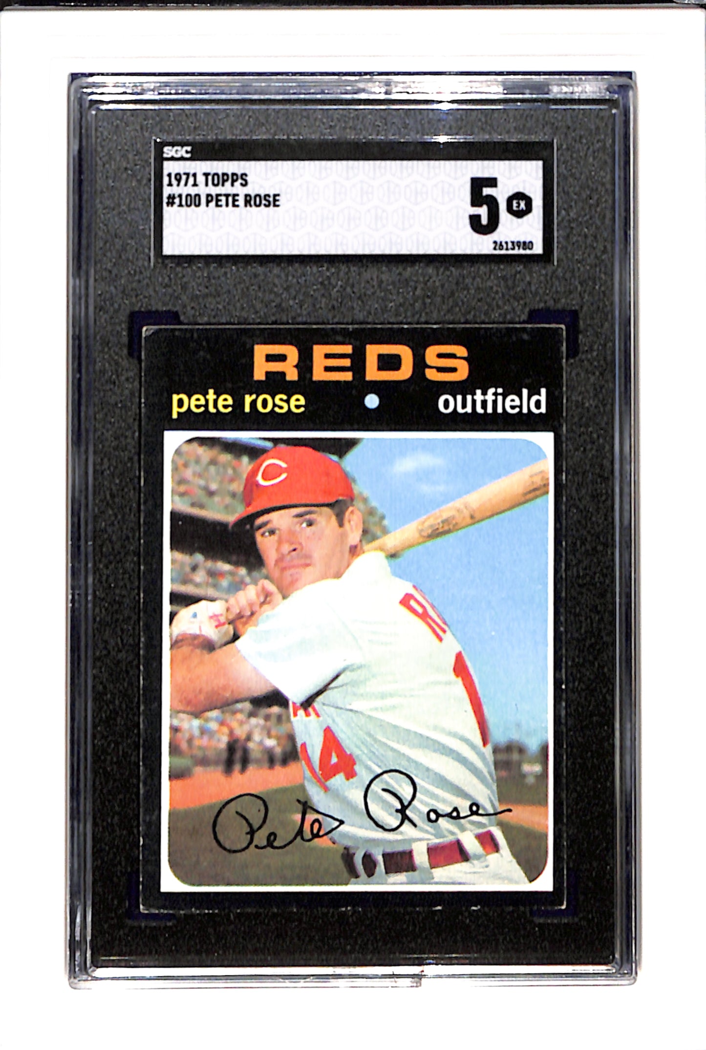 1971 Topps #100 Pete Rose SGC 5 SN 2613980