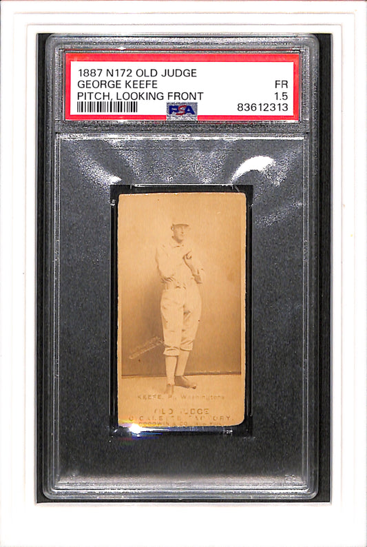 1887 N172 Old Judge # George Keefe Pitch, Looking Front PSA 1.5 SN 83612313