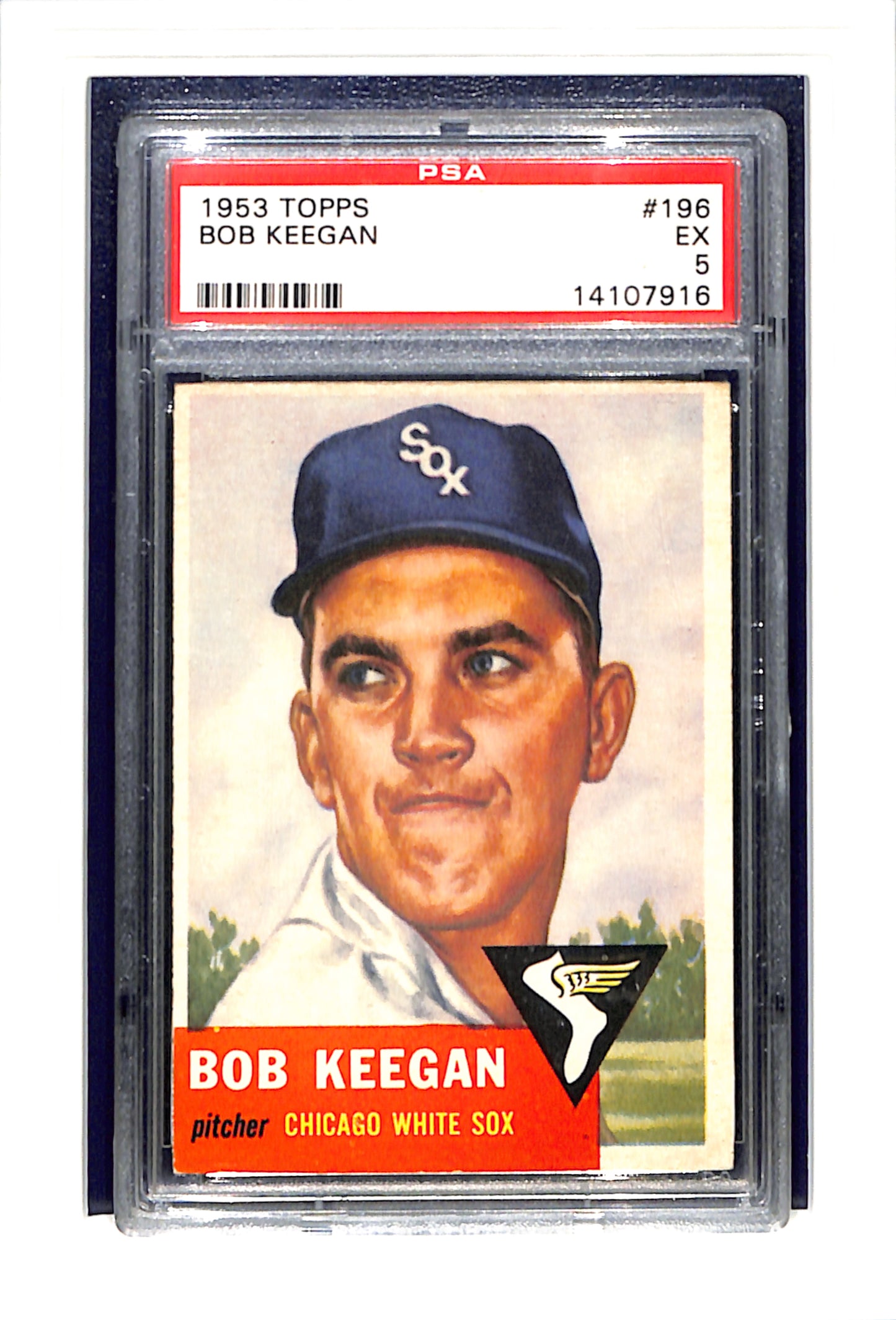 1953 Topps #196 Bob Keegan - Chicago White Sox RC PSA 5 SN 14107916