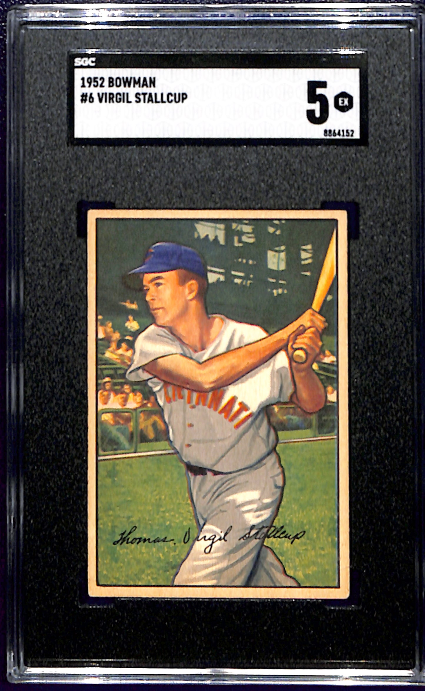 1952 Bowman #6 Virgil Stallcup SGC 5