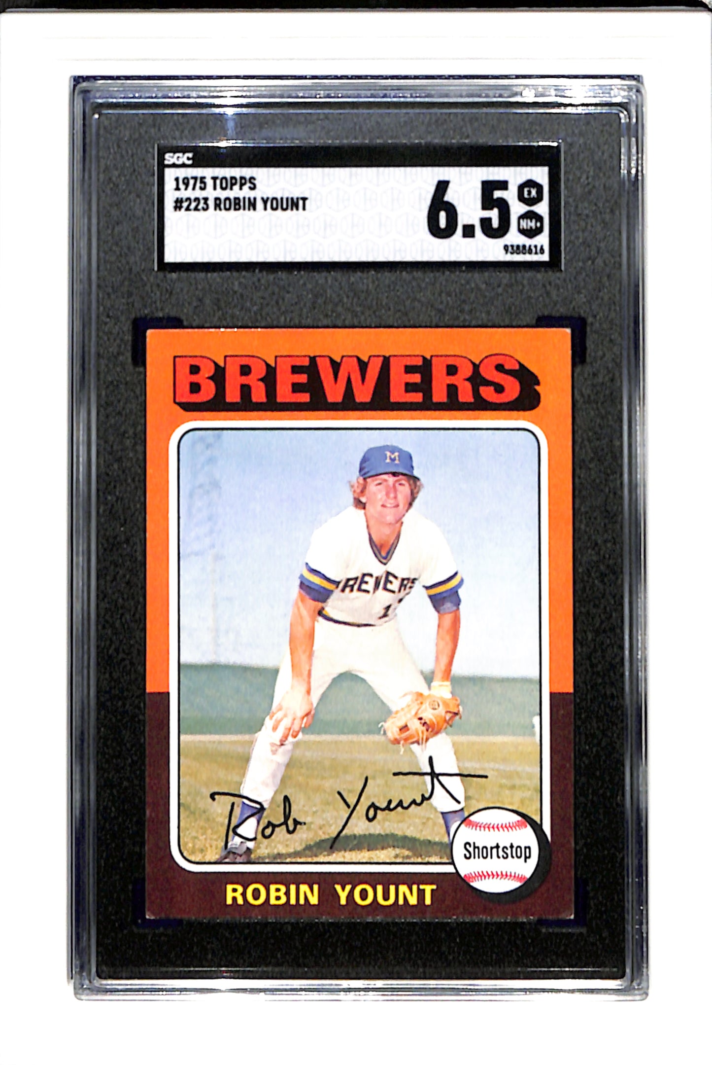 1975 Topps #223 Robin Yount RC SGC 6.5 SN 9388616