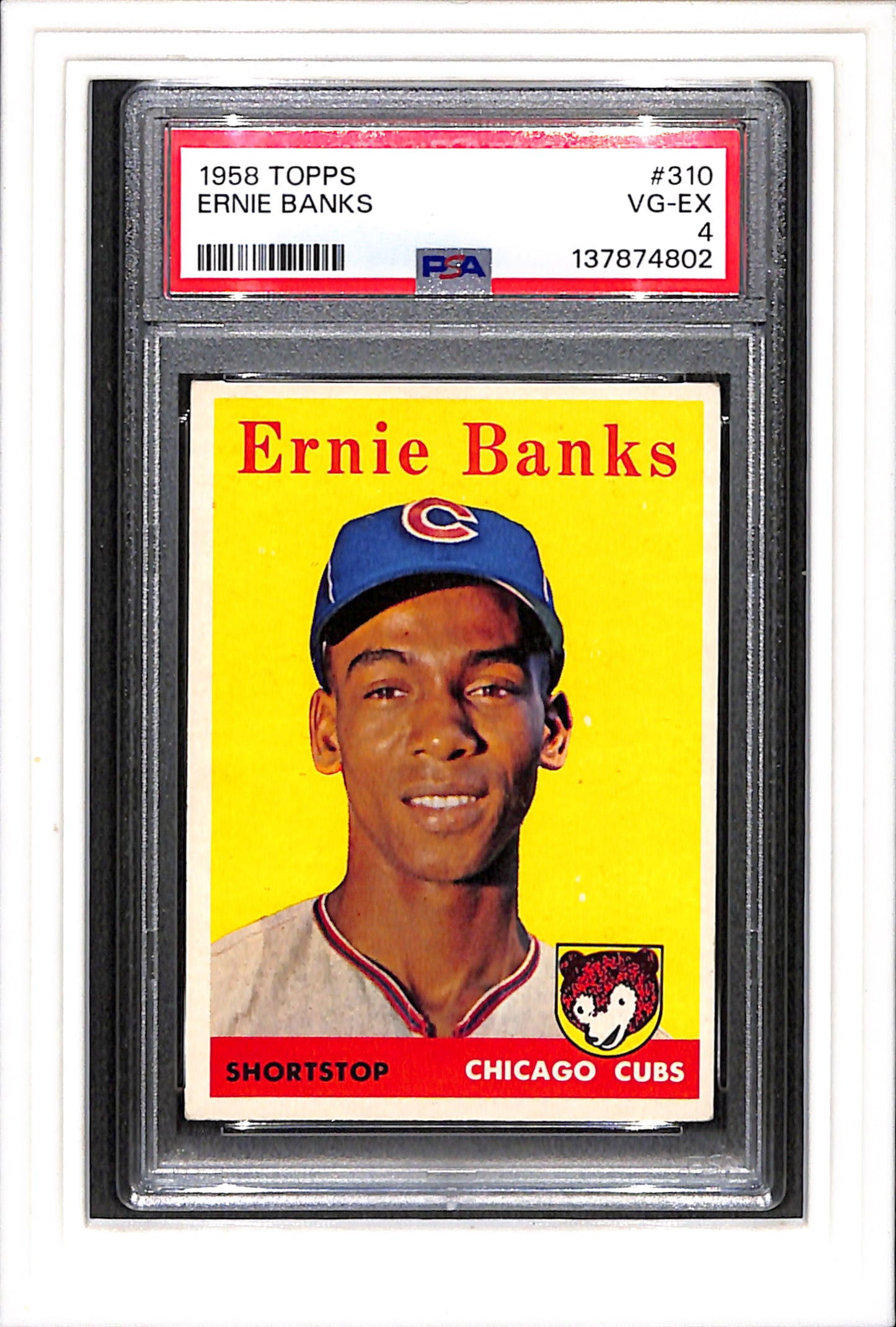1958 Topps #310 Ernie Banks PSA 4 SN 137874802