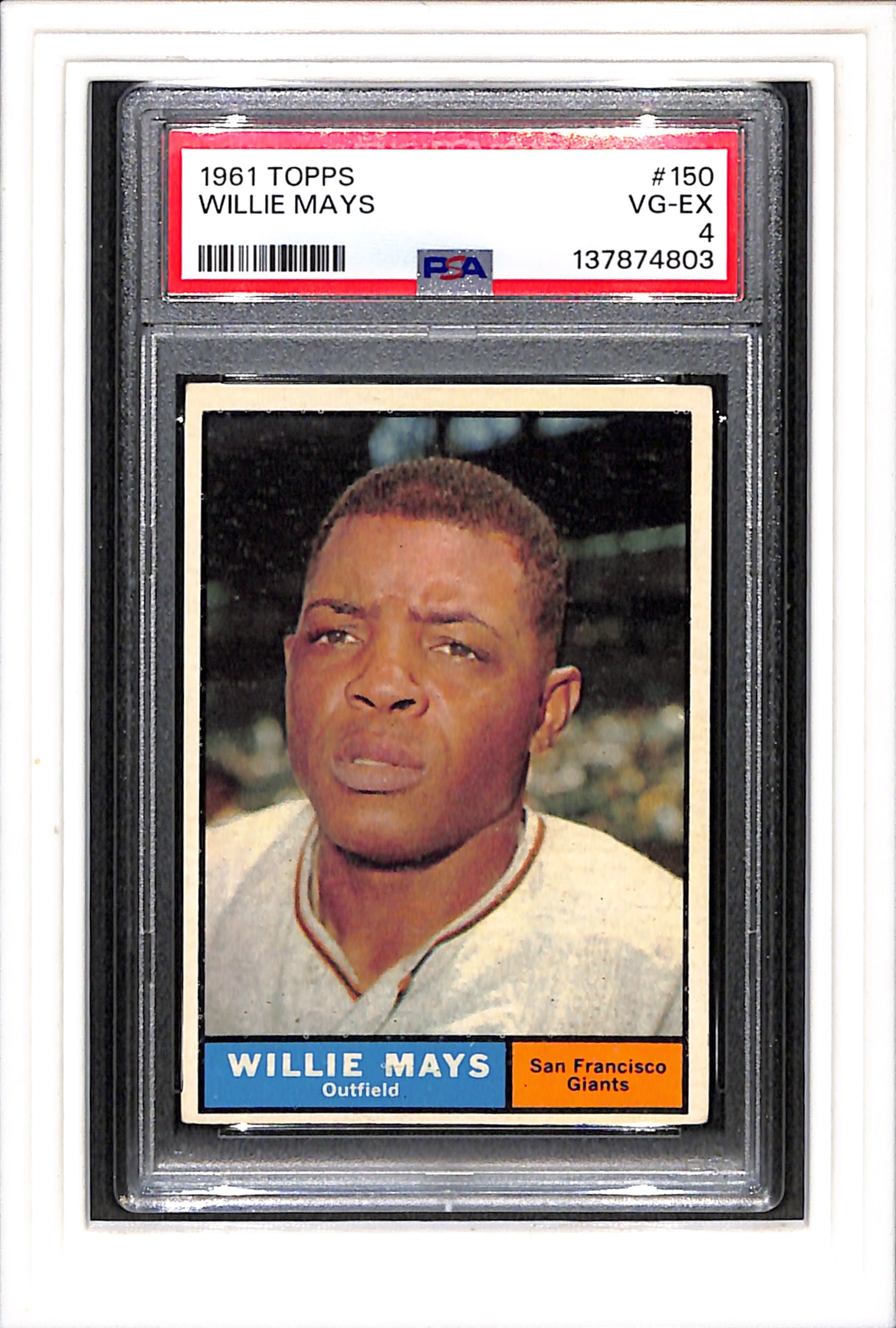 1961 Topps #150 Willie Mays PSA 4 SN 137874803