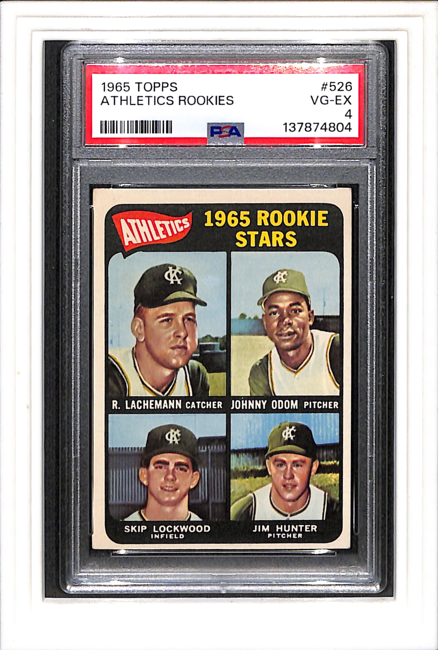 1965 Topps #526 Athletics Rookies PSA 4 SN 137874804
