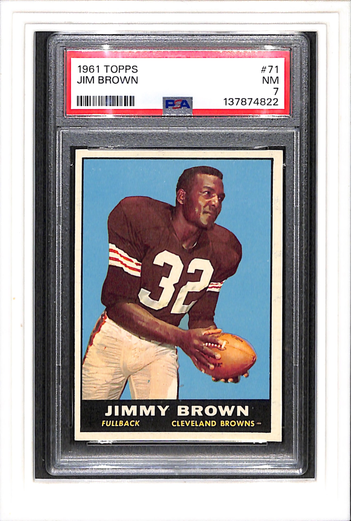1961 Topps #71 Jim Brown PSA 7 SN 137874822