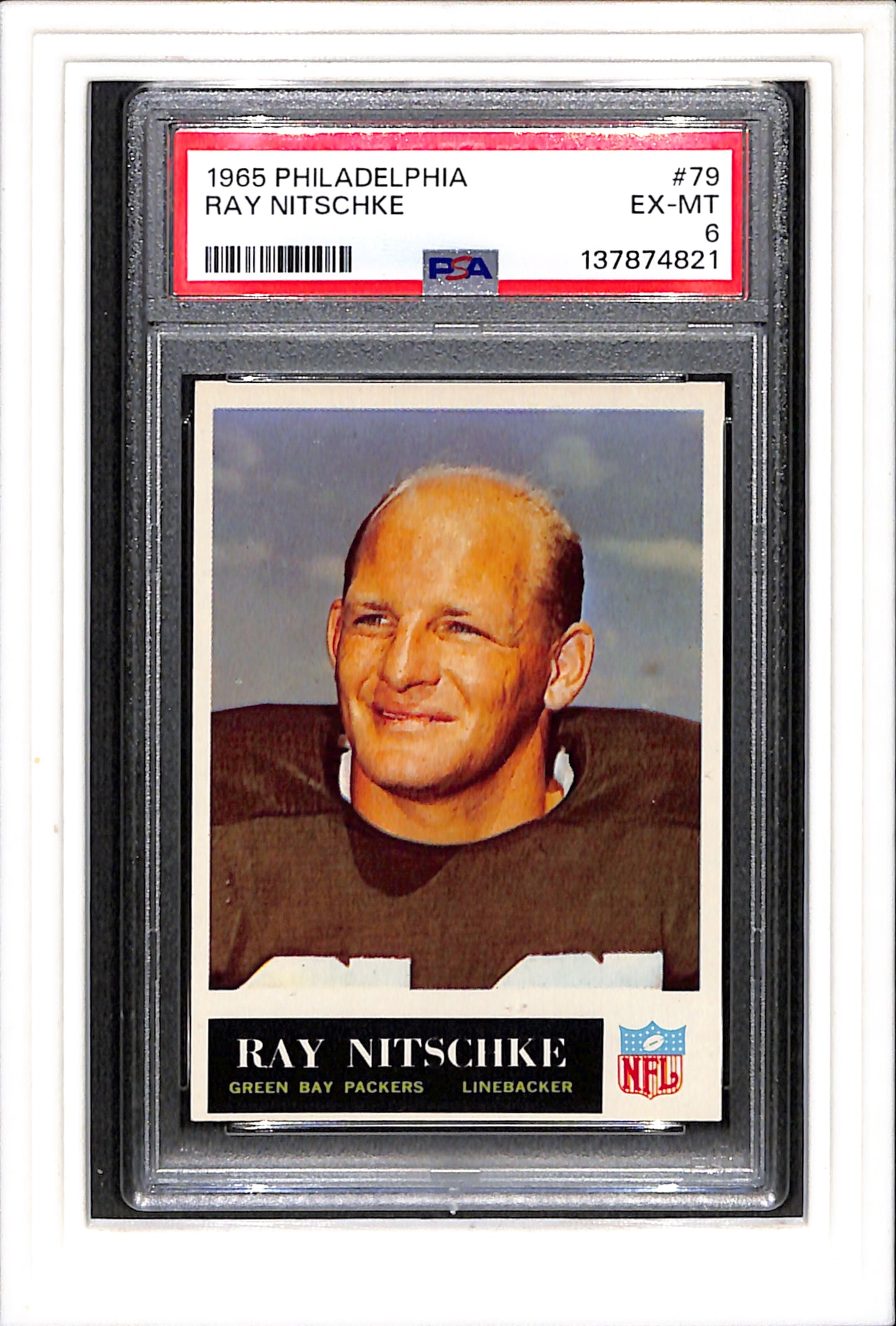 1965 Philadelphia #79 Ray Nitschke PSA 6 SN 137874821