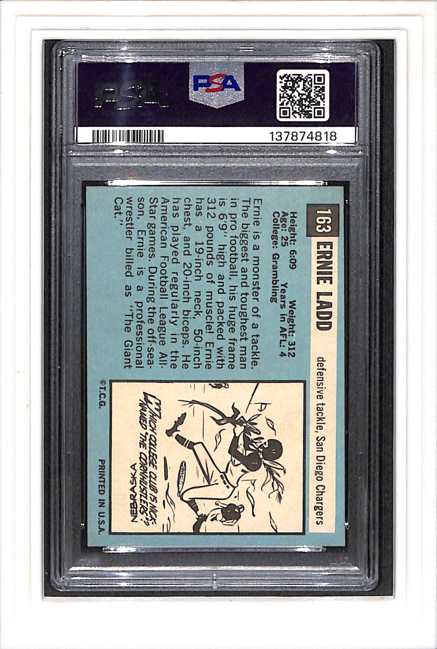 1964 Topps #163 Ernie Ladd PSA 7 SN 137874818