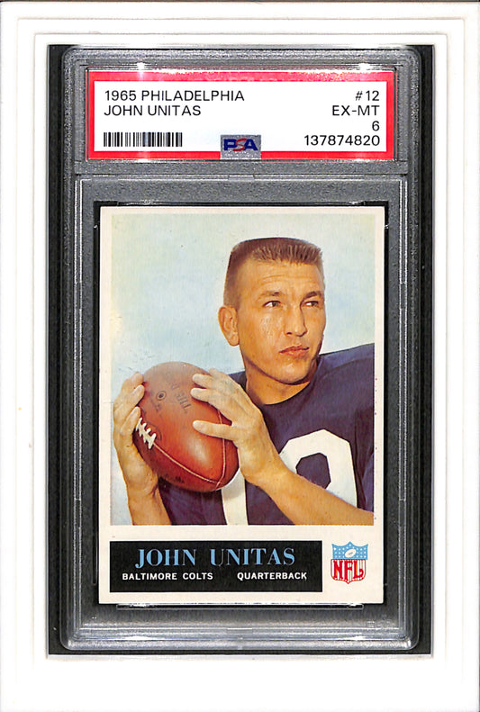 1965 Philadelphia #12 John Unitas PSA 6 SN 137874820