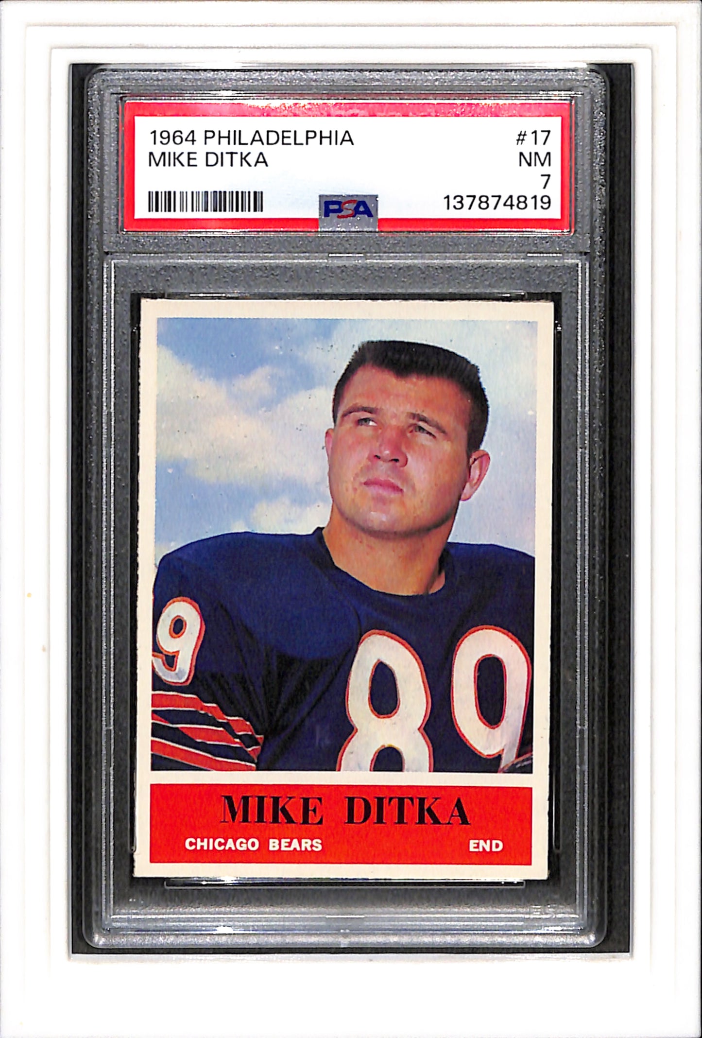 1964 Philadelphia #17 Mike Ditka PSA 7 SN 137874819