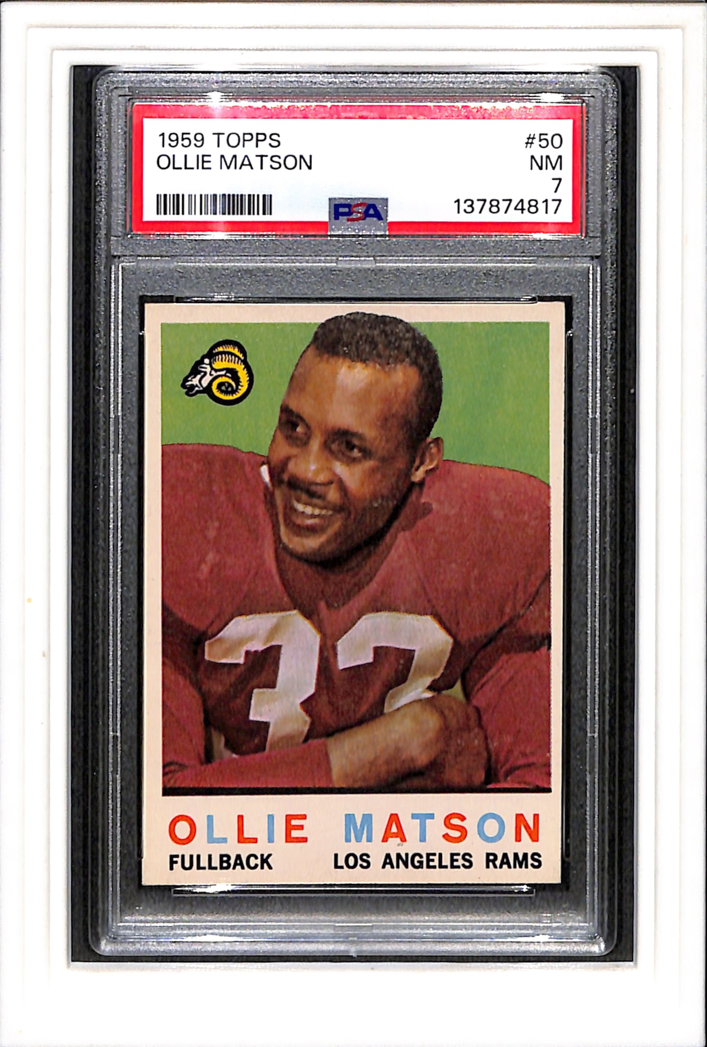 1959 Topps #50 Ollie Matson PSA 7 SN 137874817