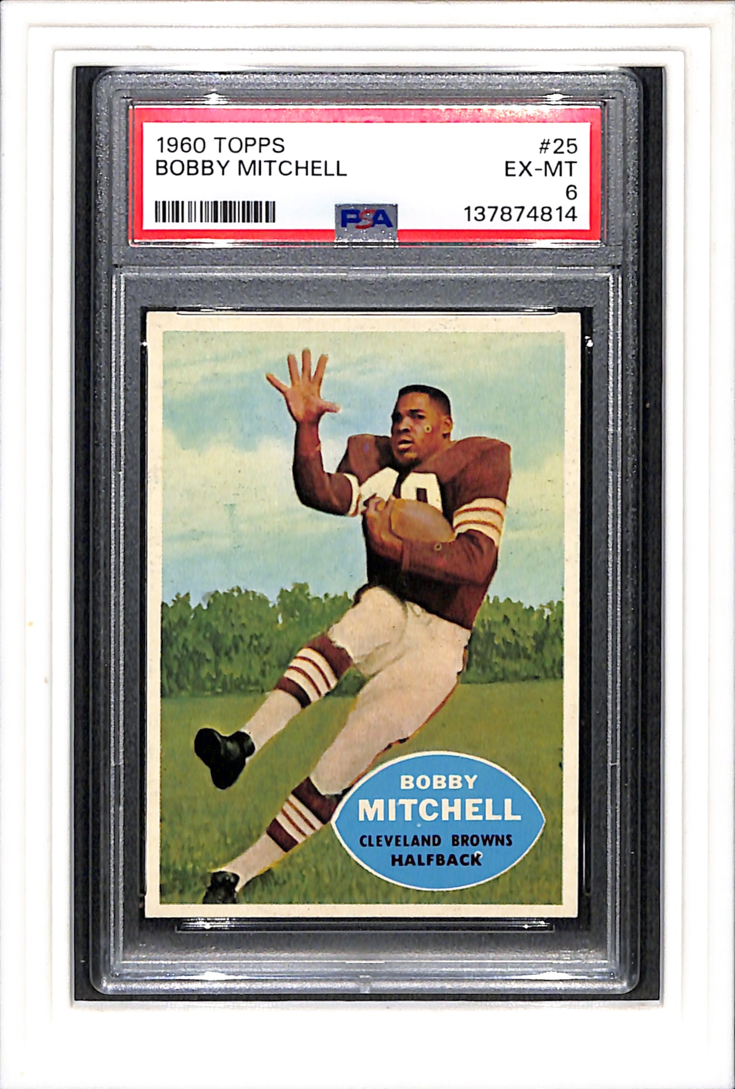 1960 Topps #25 Bobby Mitchell PSA 6 SN 137874814