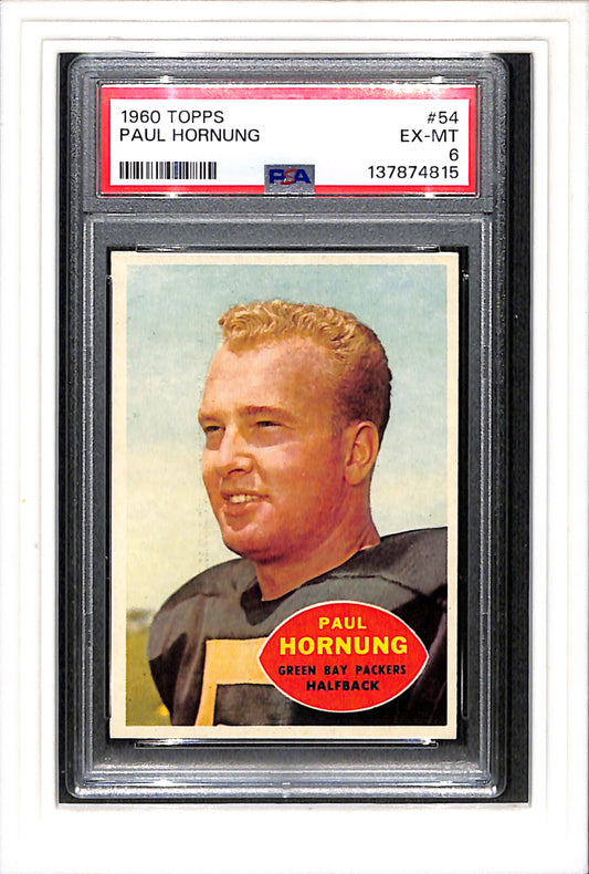 1960 Topps #54 Paul Hornung PSA 6 SN 137874815