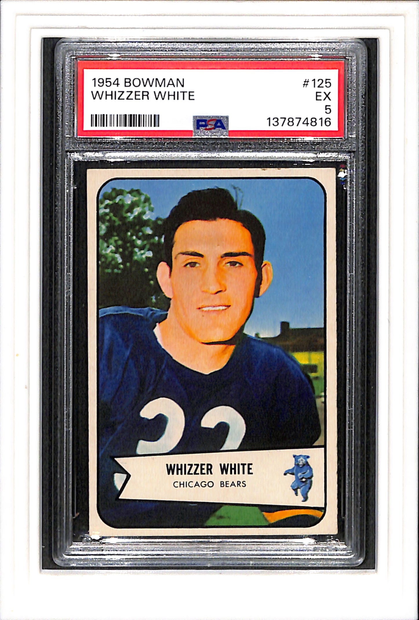 1954 Bowman #125 Whizzer White PSA 5 SN 137874816