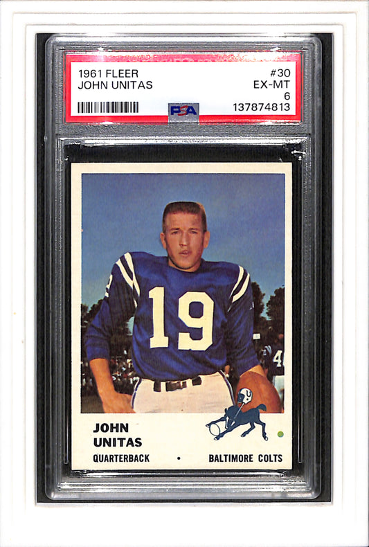 1961 Fleer #30 John Unitas PSA 6 SN 137874813