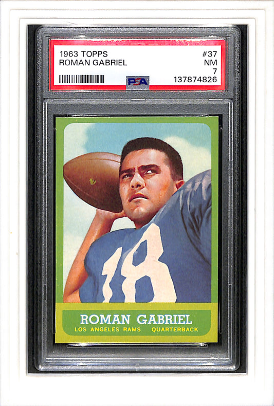 1963 Topps #37 Roman Gabriel PSA 7 SN 137874826