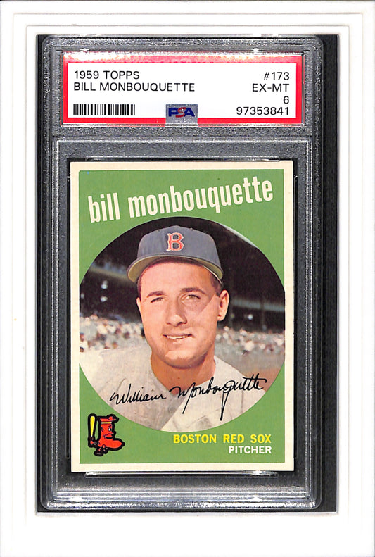 1959 Topps #173 Bill Monbouquette PSA 6 SN 97353841