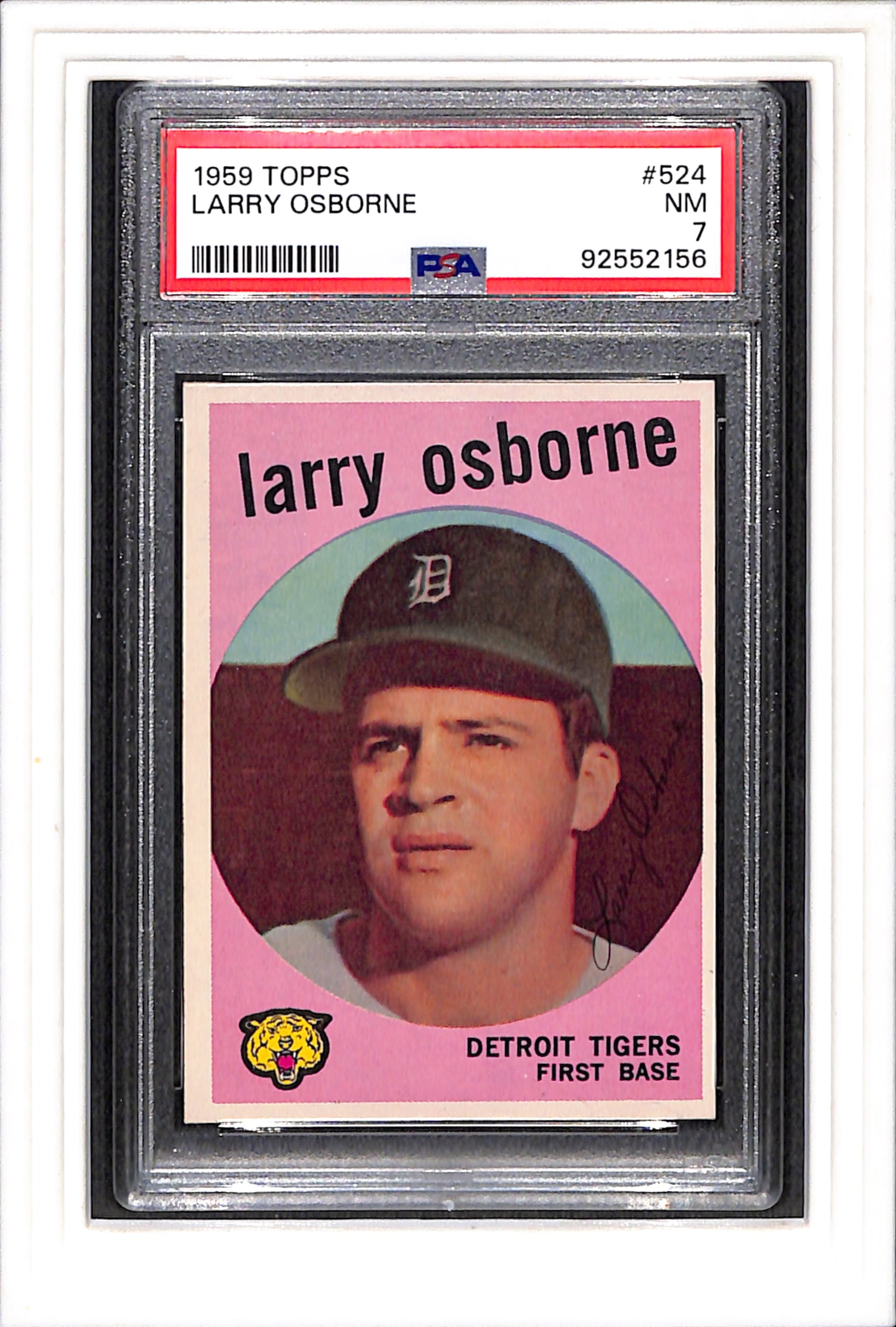 1959 Topps #524 Larry Osborne PSA 7 SN 92552156