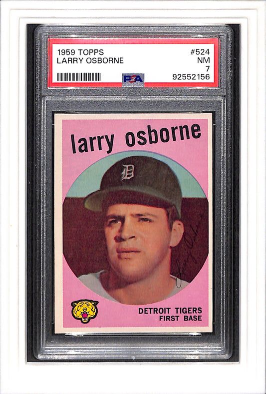 1959 Topps #524 Larry Osborne PSA 7 SN 92552156