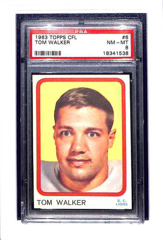 1963 Topps CFL #6 Tom Walker PSA 8