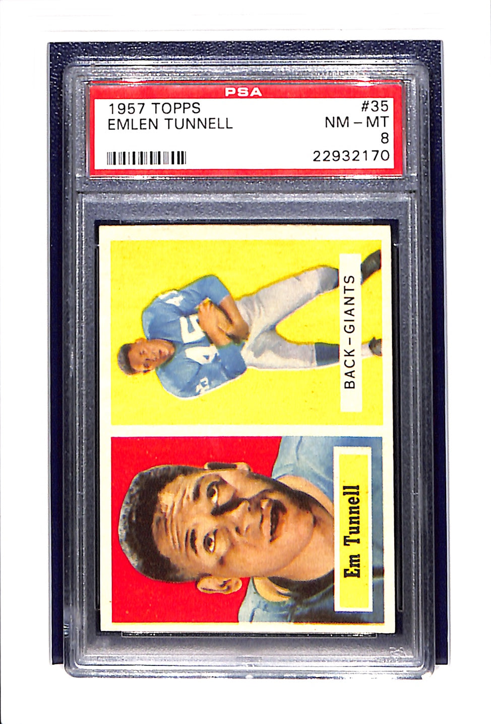 1957 Topps #35 Emlen Tunnell PSA 8