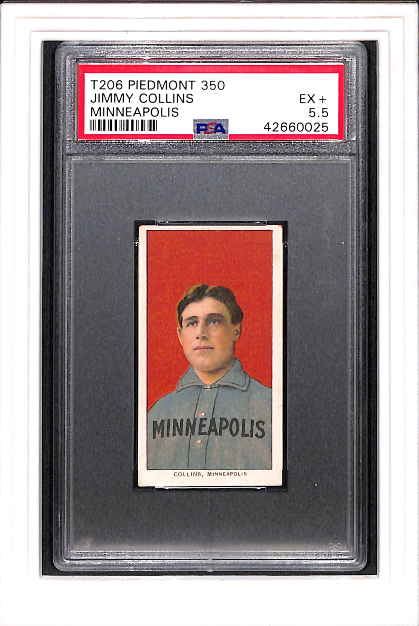 1909-1910 T206 Jimmy Collins PSA 5.5 SN 42660025