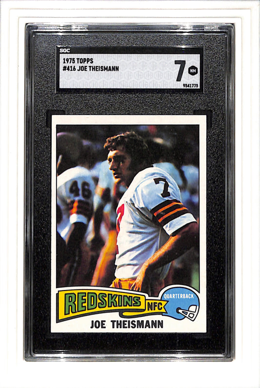 1975 Topps #416 Joe Theismann SGC 7 SN 9541775
