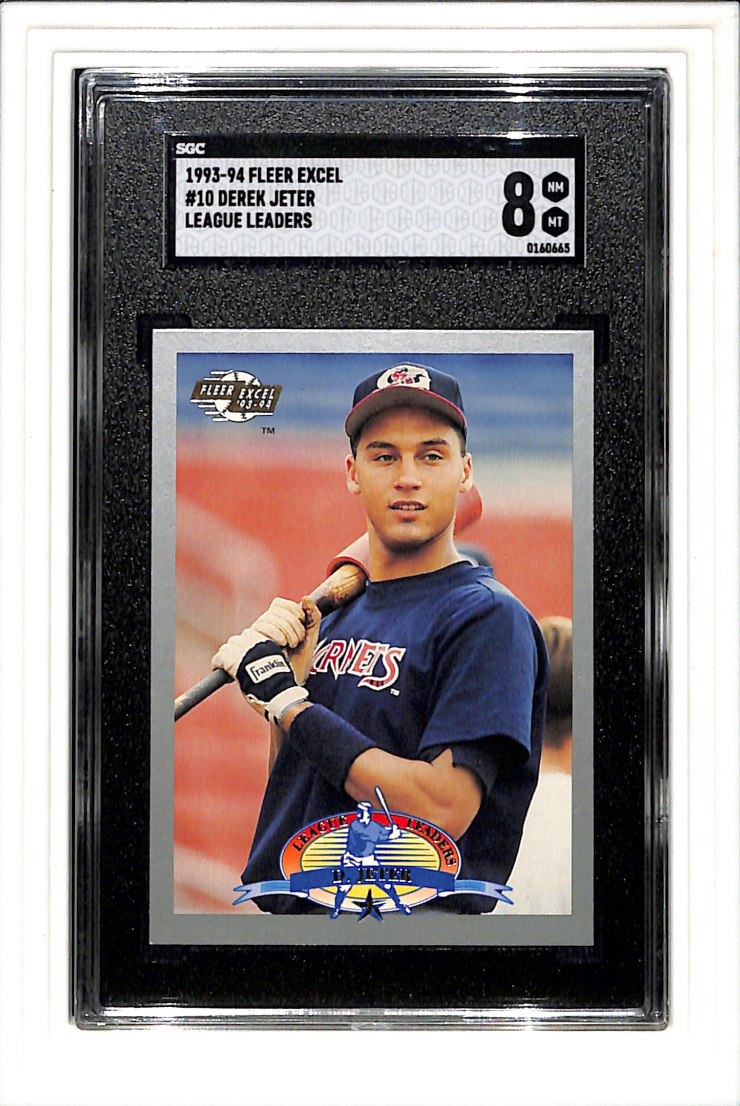 1993 FLEER EXCEL LEAGUE LEADERS #10 DEREK JETER SGC 8
