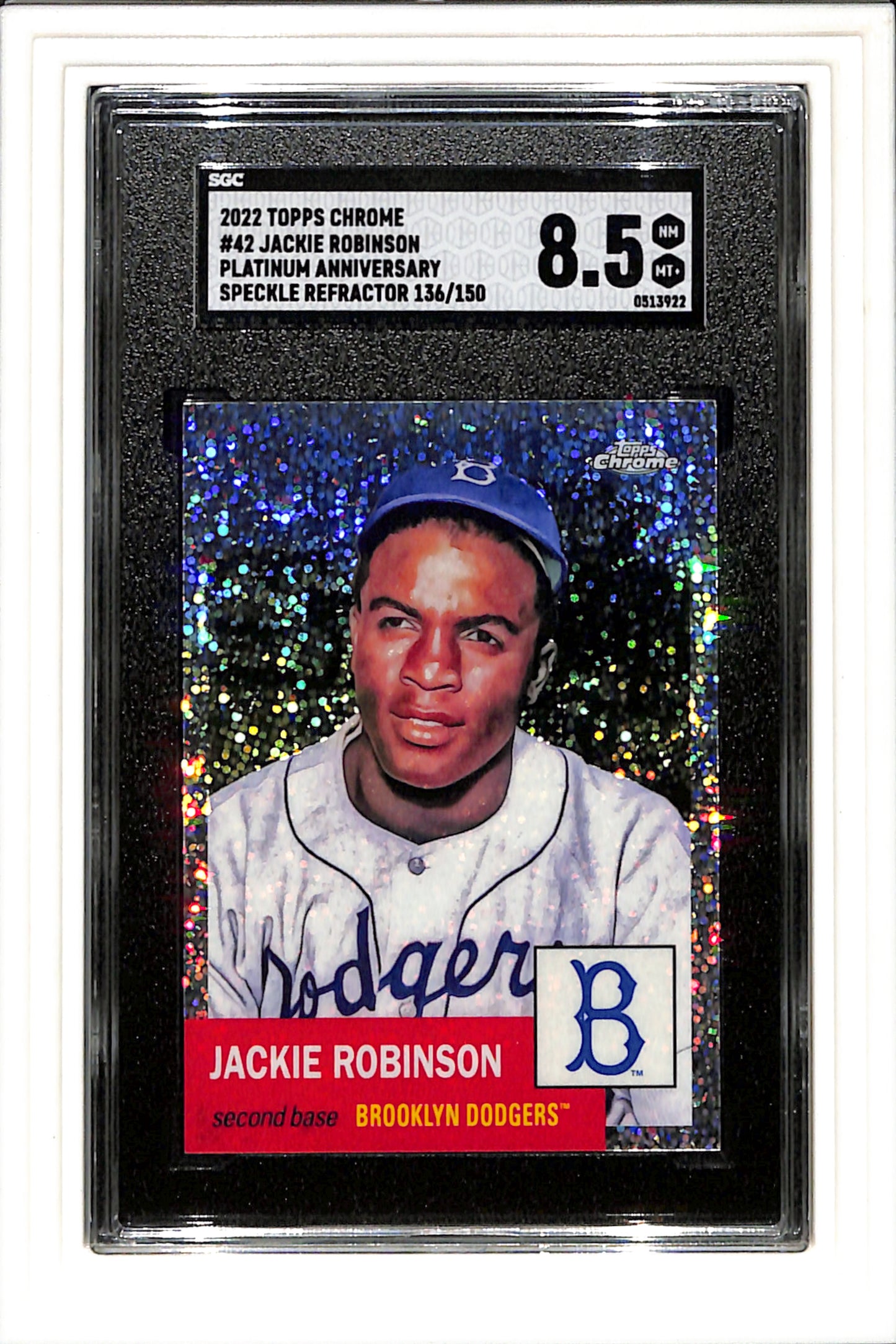 2022 Topps Chrome Platinum Anniversary #42 Jackie Robinson Speckle REF SGC 8.5