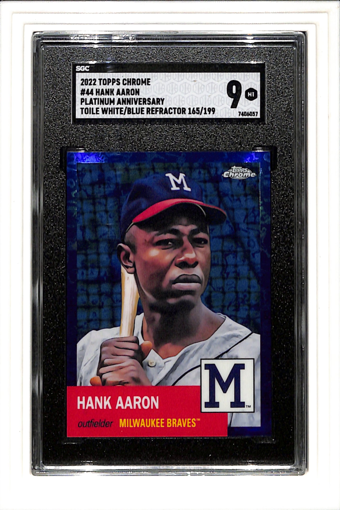 2022 Topps Chrome Platinum Anniversary #44 Toile White Blue REF SGC 9