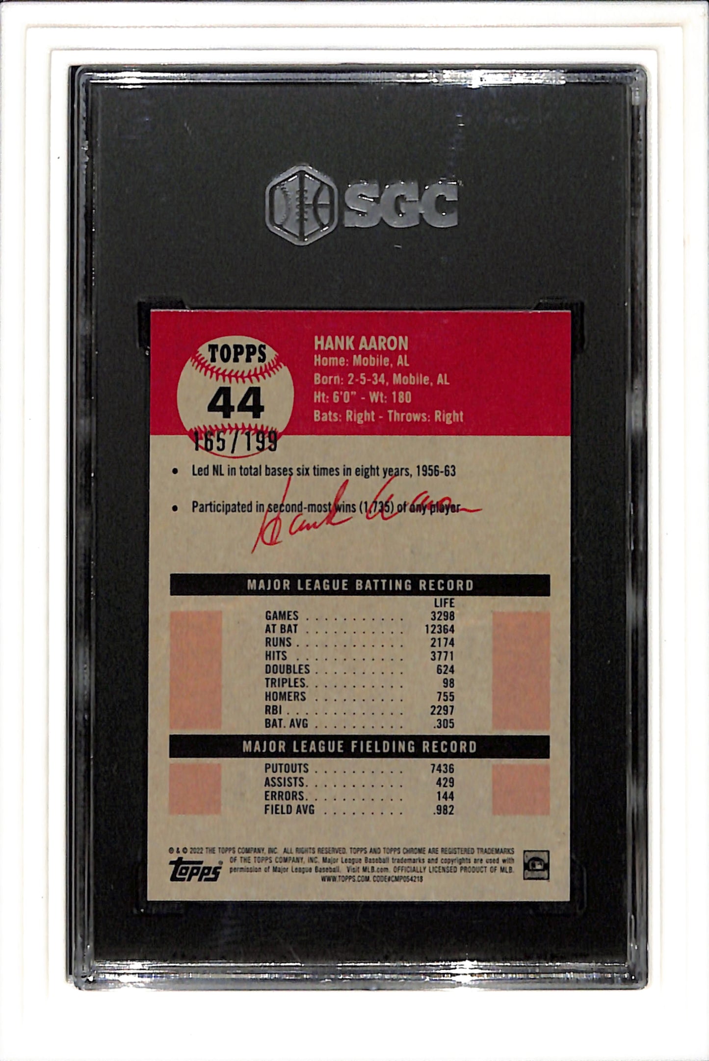 2022 Topps Chrome Platinum Anniversary #44 Toile White Blue REF SGC 9