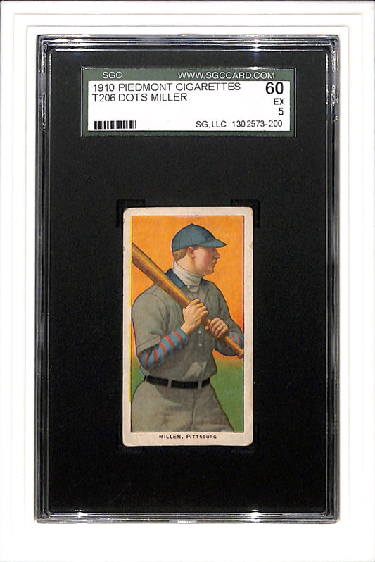 1909-1910 T206 Dots Miller SGC 5 Piedmont 350