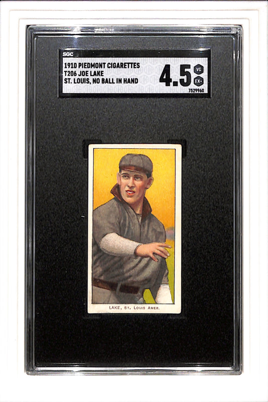 1909-1910 T206 Joe Lake St Louis No Ball in hand SGC 4.5
