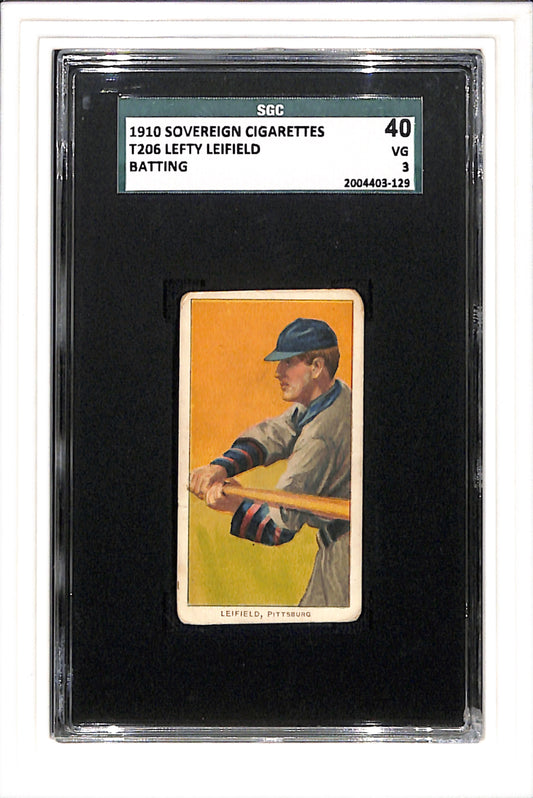 1909-1910 T206 Lefty Leifield SGC 3 Sovereign 350