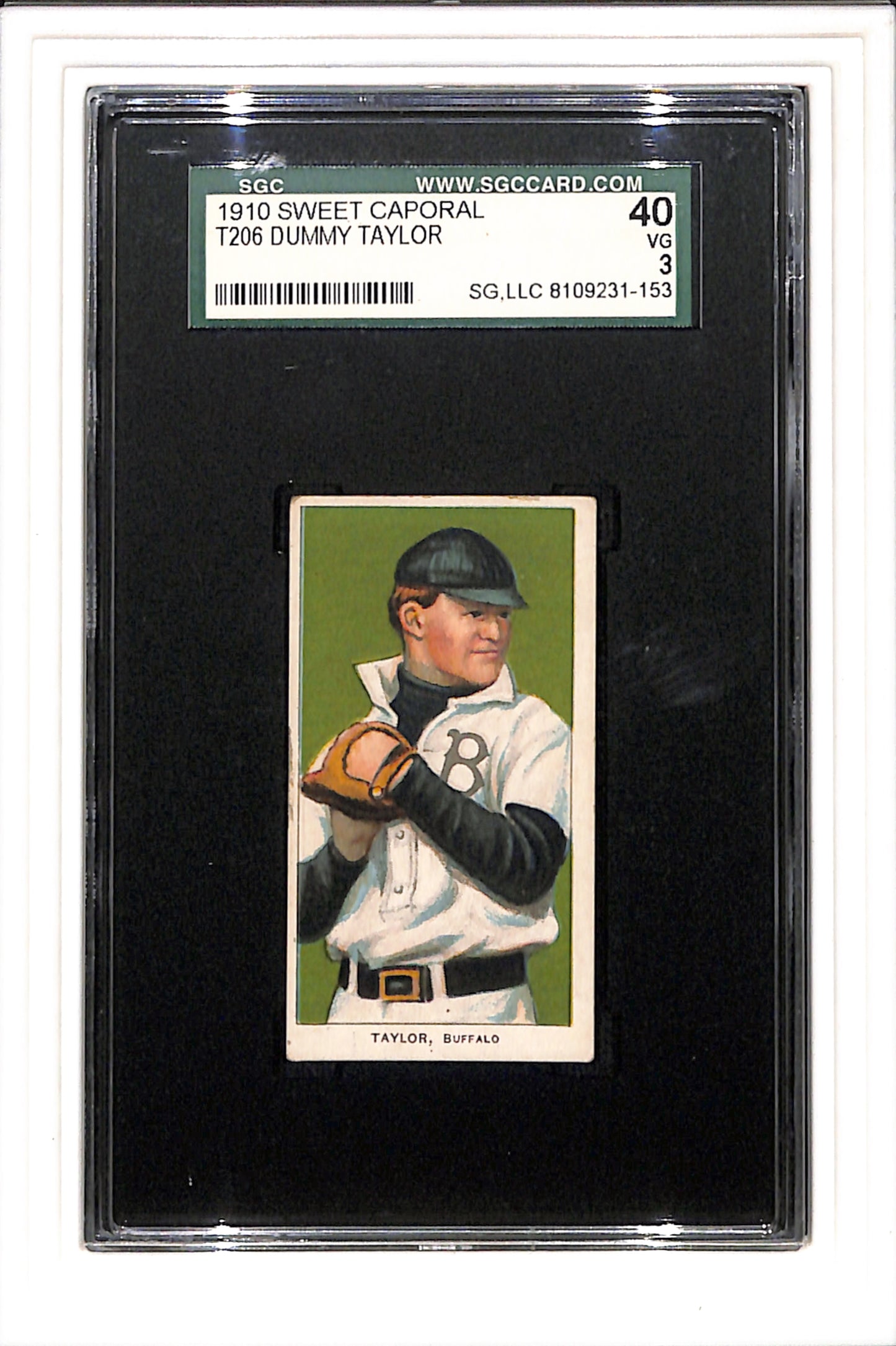 1909-1910 T206 Dummy Taylor SGC 3 Sweet Cap 350