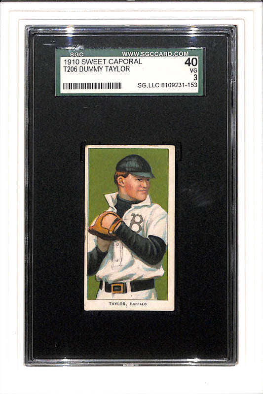 1909-1910 T206 Dummy Taylor SGC 3 Sweet Cap 350