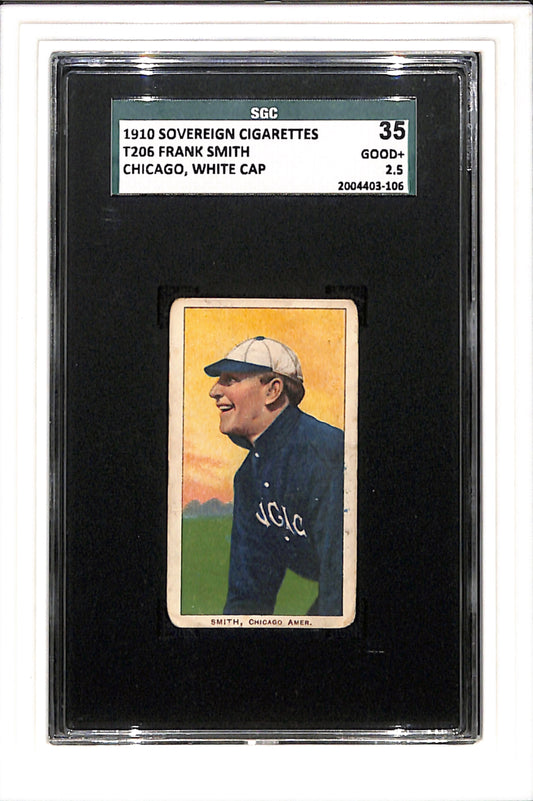 1909-1910 T206 Frank Smith Chicago White Cap SGC 2.5 Sovereign 350