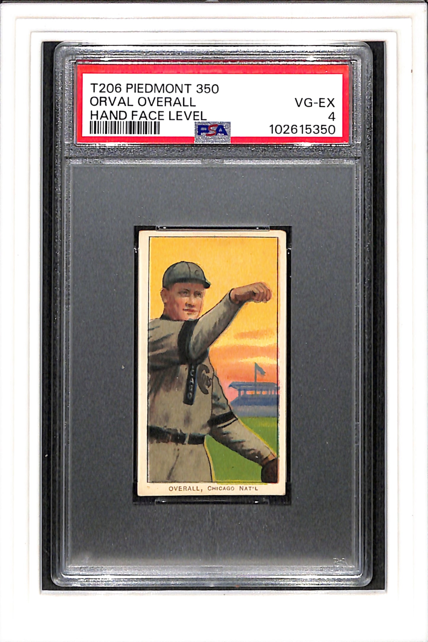 1909 T206 Orval Overall Hand Face Level PSA 4 SN 102615350