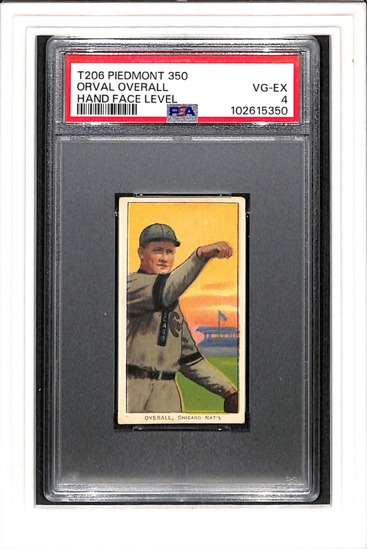1909 T206 Orval Overall Hand Face Level PSA 4 SN 102615350