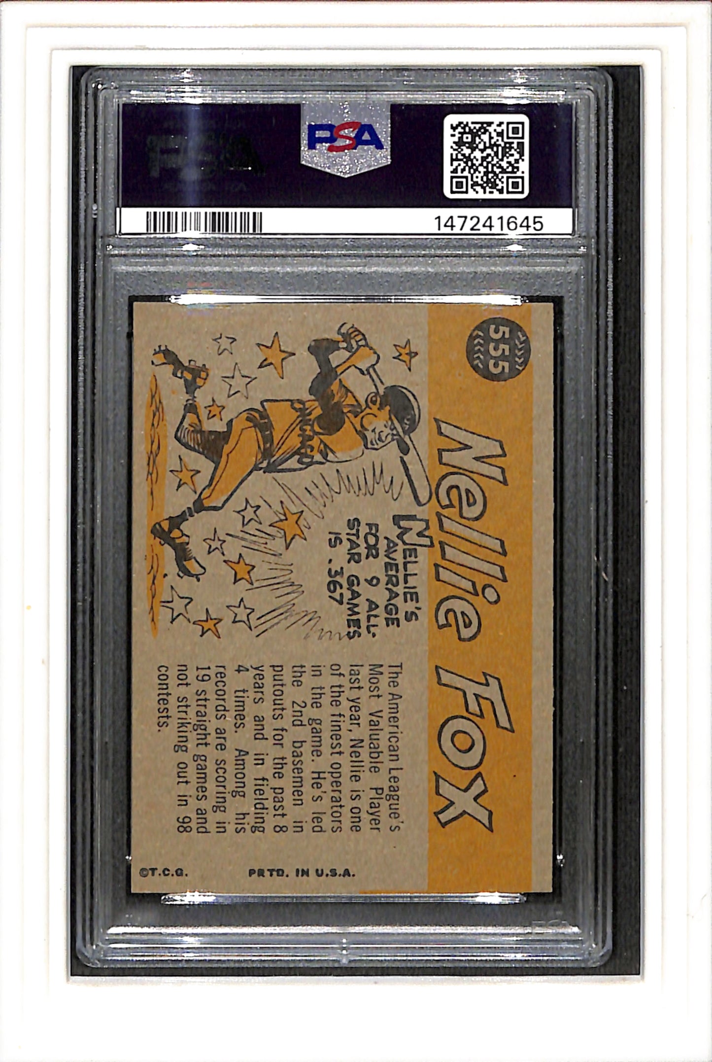1960 Topps #555 Nellie Fox All Star PSA 6 SN 147241645
